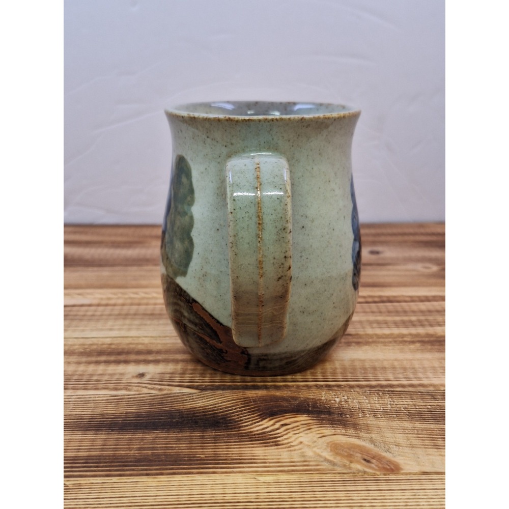 VTG Japanese Speckled Stoneware Mug 70s Boho Vibe Fall Forest - Picture 5 of 9